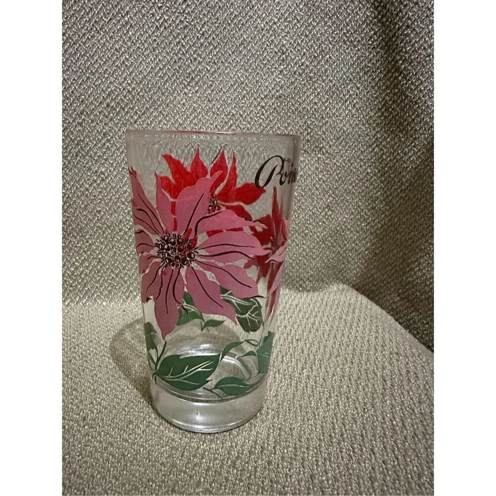 Vintage Boscul Peanut Butter Glass Poinsettia 5” Collectible Floral MCM